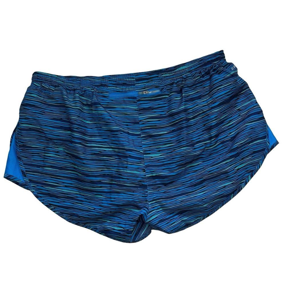 NIKE RUNNING WOMENS DRI-FIT TEMPO ULTRA SHORTS 3" 723944 Blue Stripe Print XL - Picture 3 of 10